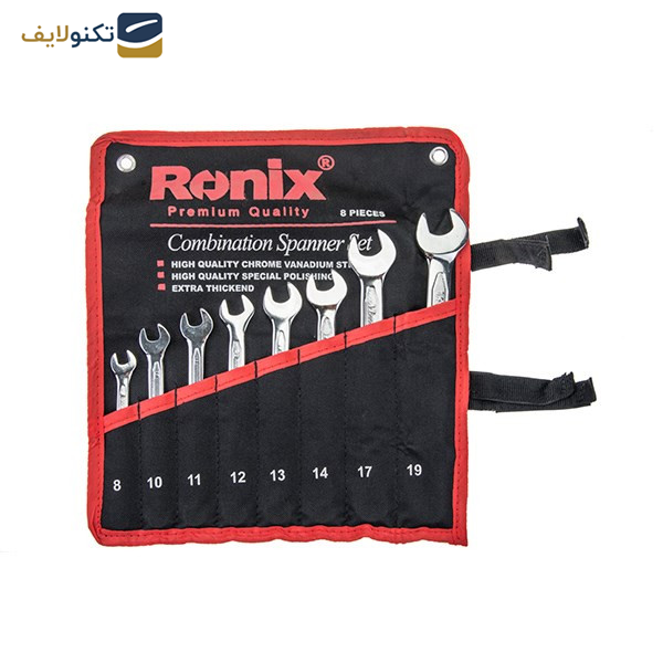 مجموعه 8 عددی آچار یکسرتخت-یکسررینگ رونیکس مدل RH-2101