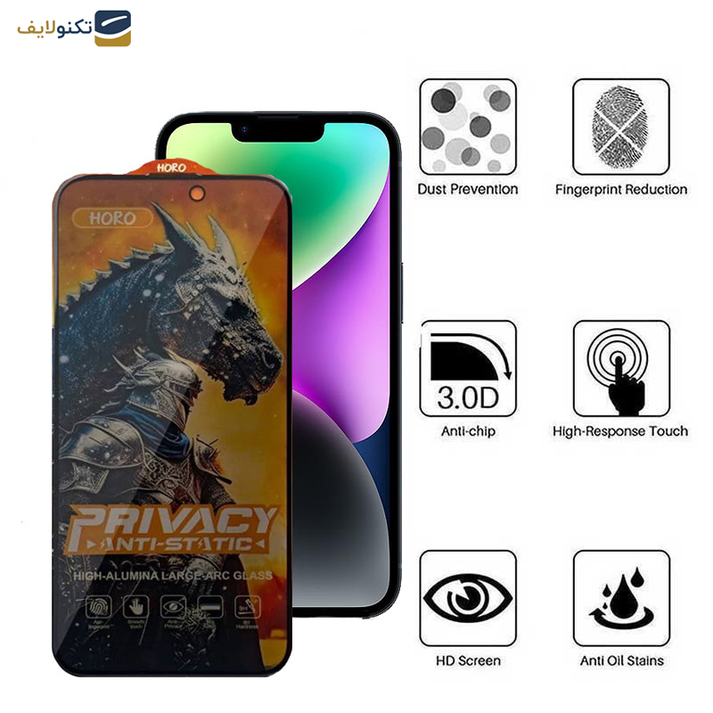 محافظ صفحه نمایش حریم شخصی اپیکوی مدل Knight Privacy مناسب برای گوشی موبایل اپل iPhone 13/ 13 Pro/ 14