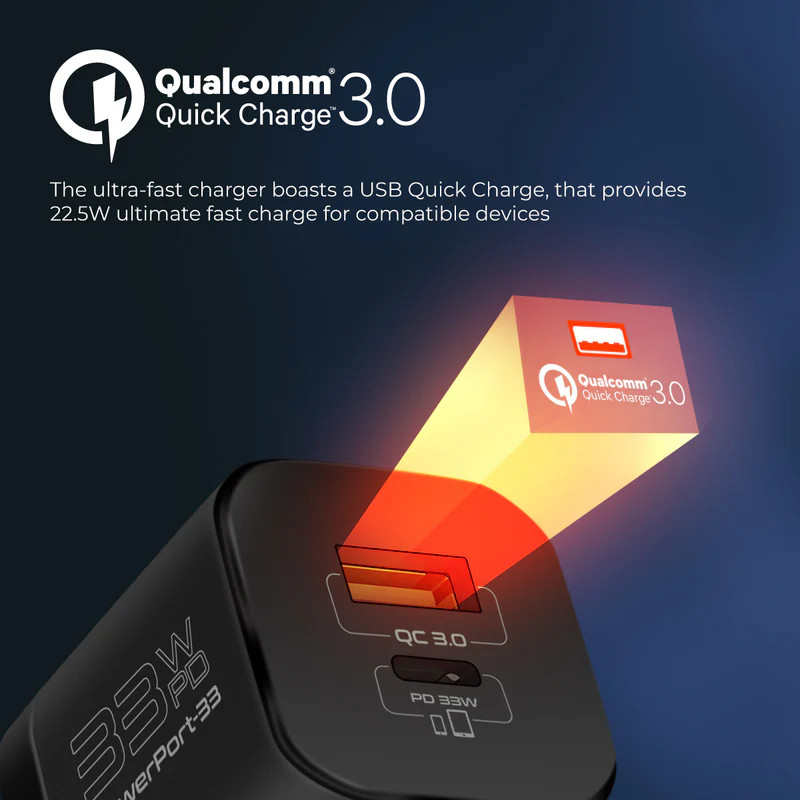 شارژر دیواری 33 وات پرومیت مدل POWERPORT-33.BLK.EU شارژر دیواری 33 وات پرومیت مدل POWERPORT-33.BLK.EU