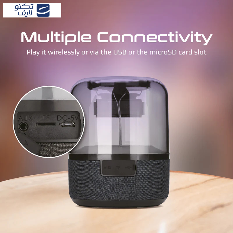 اسپیکر بلوتوثی قابل حمل پرومیت مدل GLITZ-L.BLACK