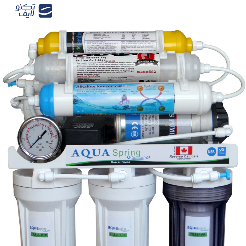 دستگاه تصفیه کننده آب آکوآ اسپرینگ مدل NF8200 به همراه فیلتر تصفیه آب بسته 3 عددی