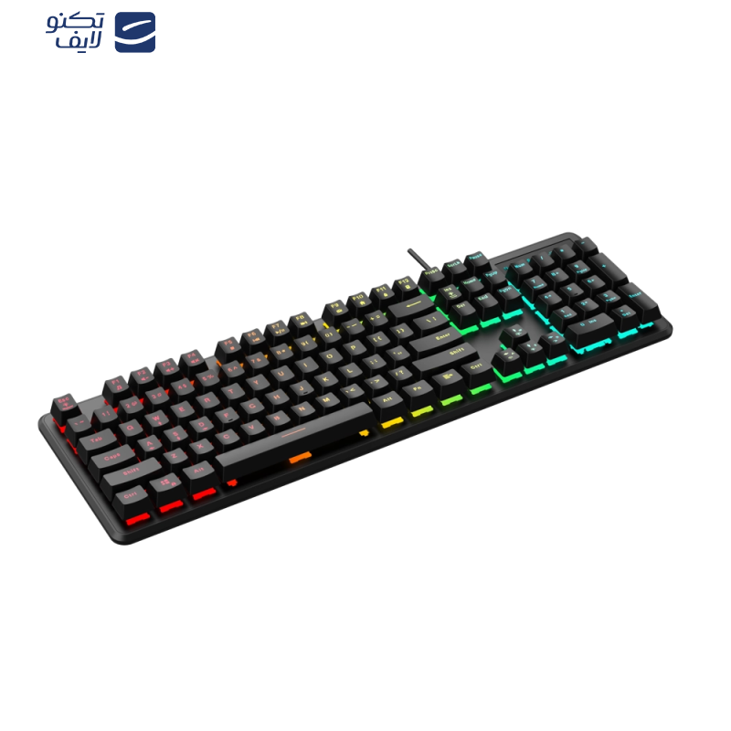 کیبورد گیمینگ لاجی کی مدل K310B، سوییچ مکانیکال آبی، Full-Size، نورپردازی RGB