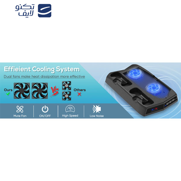 پایه شارژر و فن خنک کننده پلی استیشن 5 مدل P5-010-2