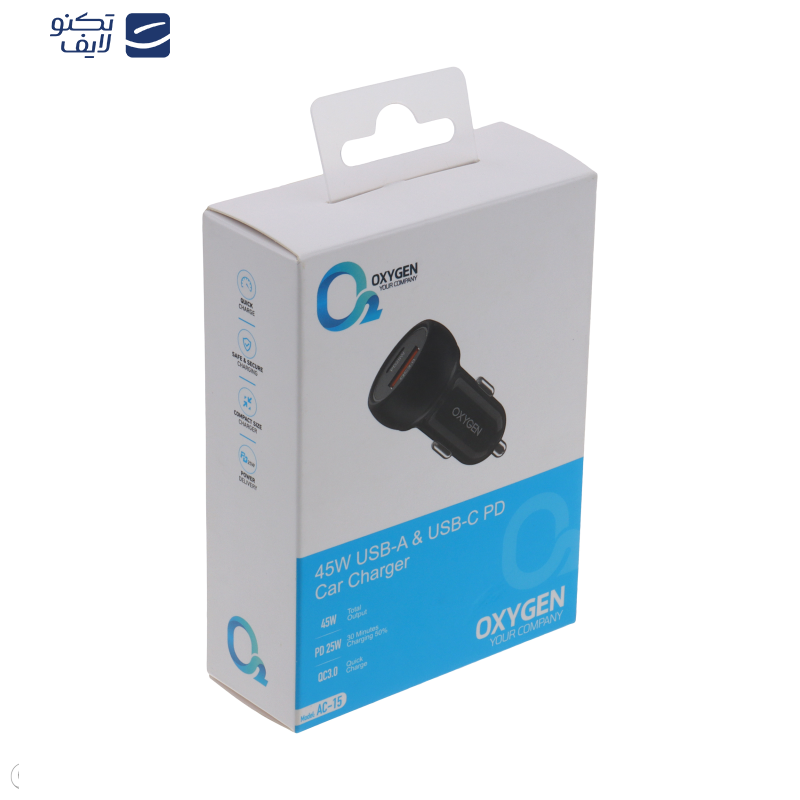 شارژر فندکی 45 وات اکسیژن مدل AC-15