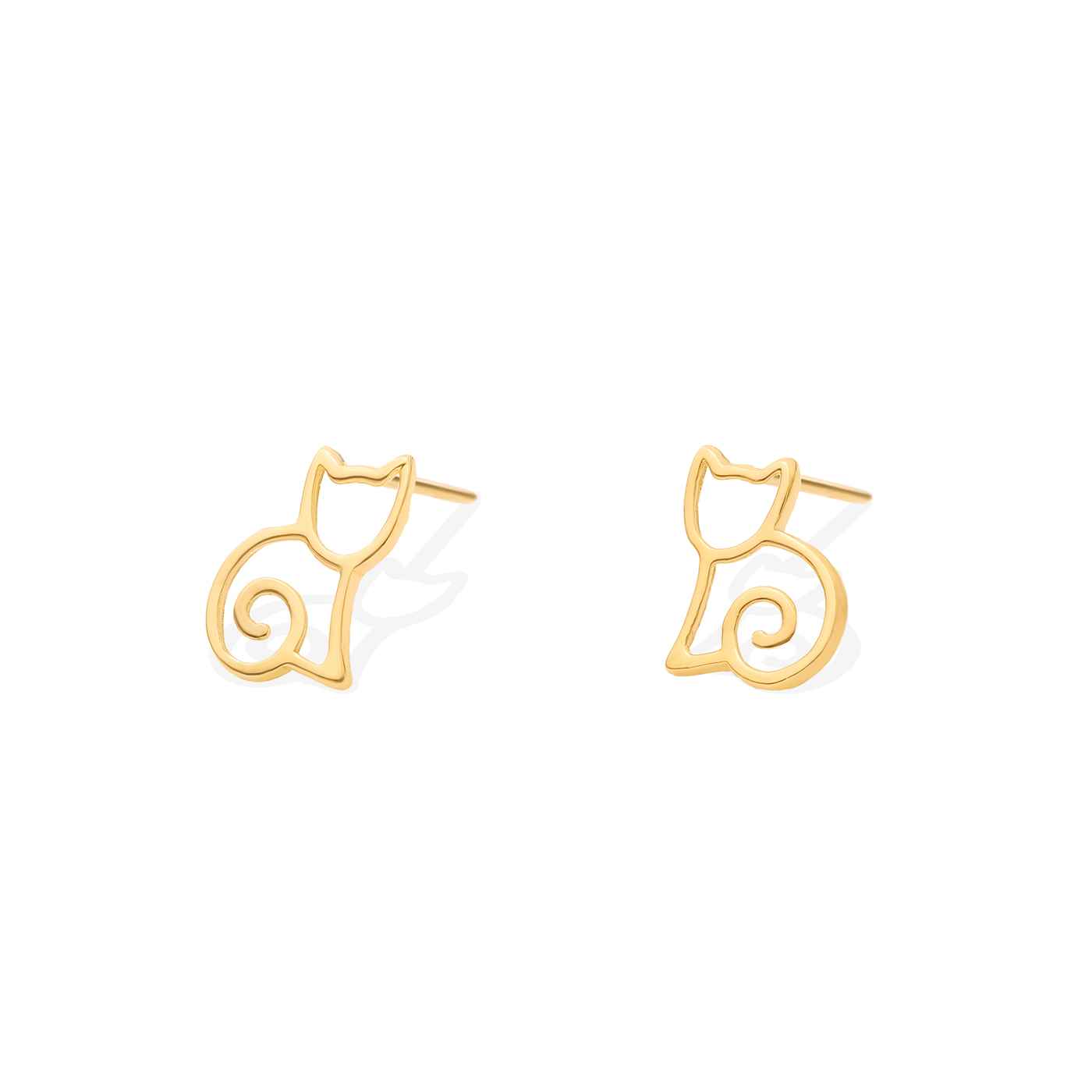 گوشواره طلا 18 عیار طرح گربه فرفری