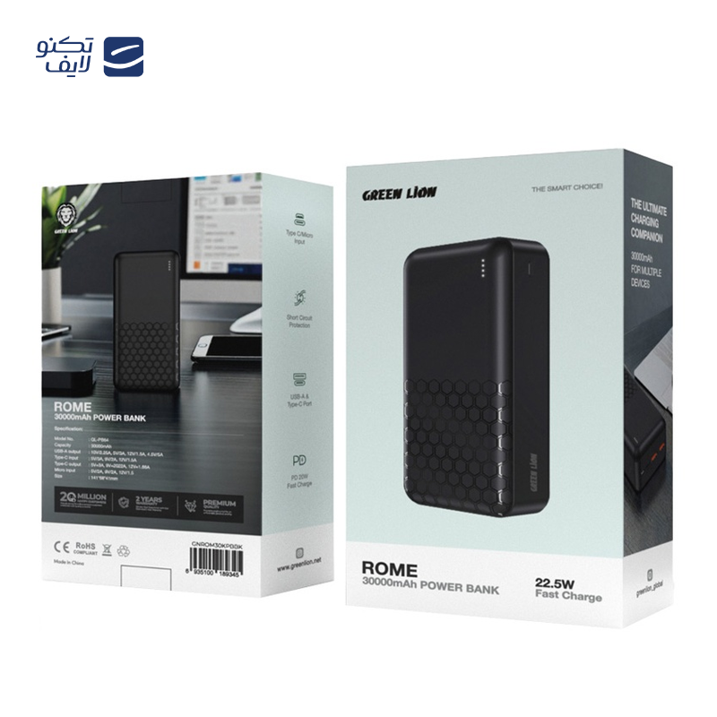 gallery-پاوربانک گرین لاین مدل Rome ظرفیت 20000 میلی آمپر ساعت	 copy.png