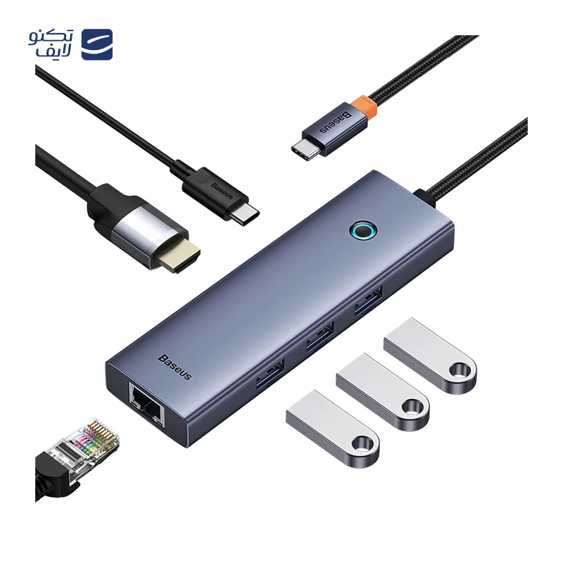 gallery-هاب تایپ سی 6 پورت پاورولوجی مدل P61HBCGY copy.png