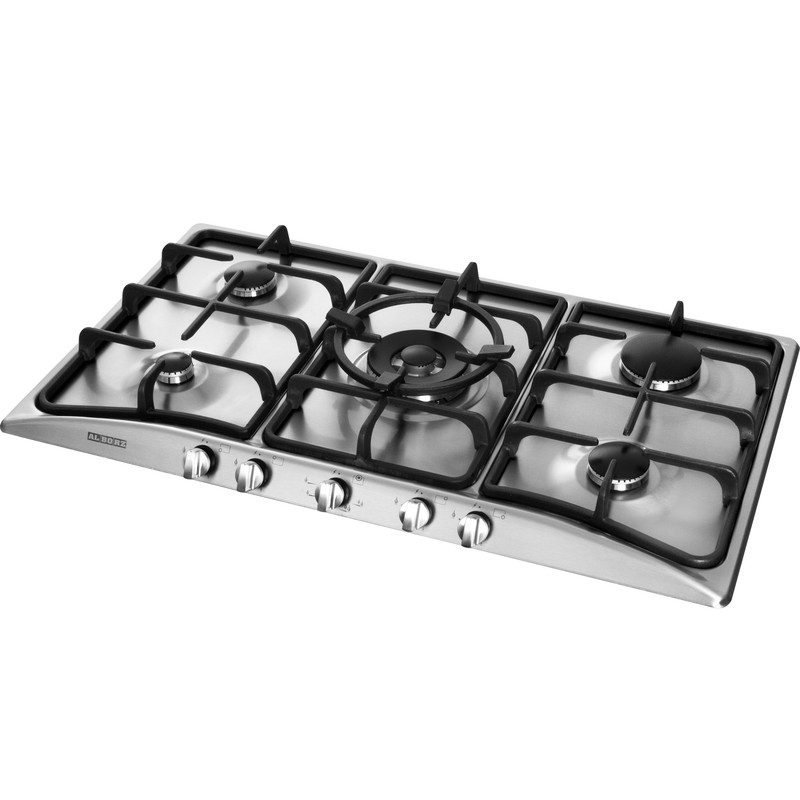 اجاق گاز صفحه‌ای پنج شعله استیل البرز مدل S-5904