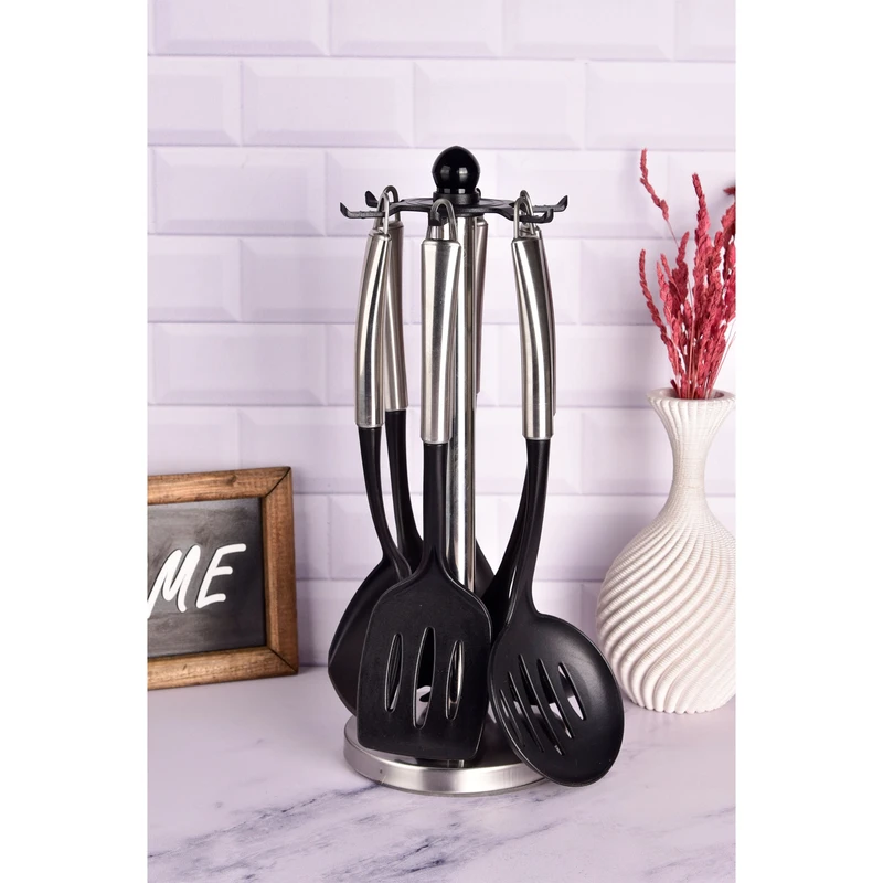 سرویس کفگیر و ملاقه 6 پارچه یونیک همراه استند کد 1196