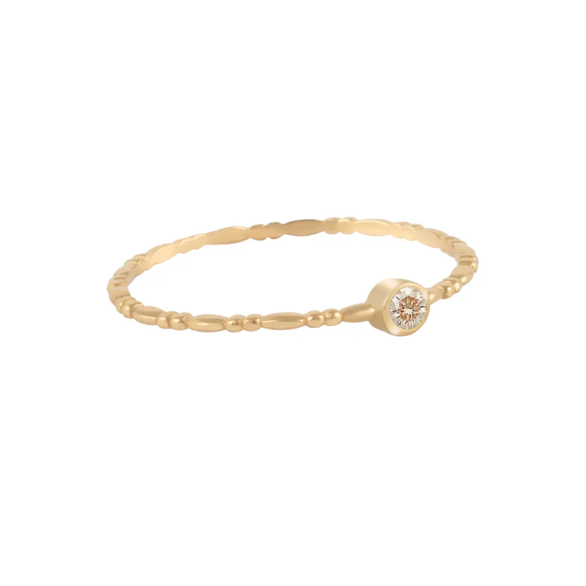 انگشتر طلای 18 عیار زنانه بان گالری مدل نگینی ژولیت شامپاینی