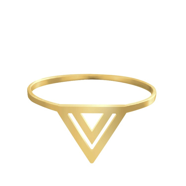 انگشتر طلا زنانه شمیم گلد گالری کد AA 96 طرح مثلث