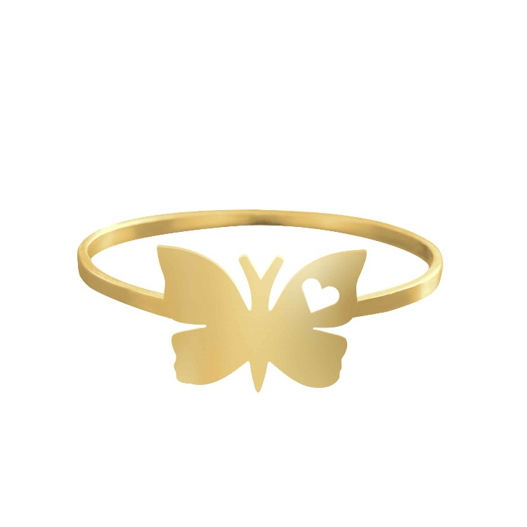 انگشتر طلا 18 عیار زنانه شمیم گلد گالری کد AA 86 طرح پروانه