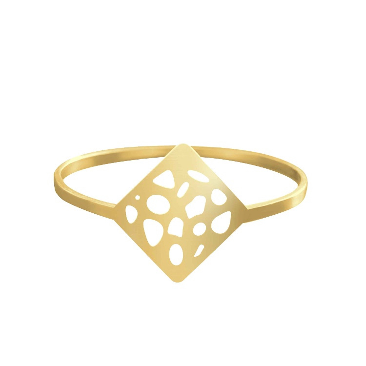 انگشتر طلا 18 عیار زنانه شمیم گلد گالری کد AA49 طرح لوزی