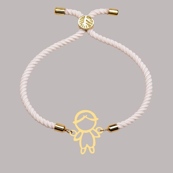 دستبند طلا 18 عیار دخترانه شمیم گلد گالری مدل پسر بچه کد 635