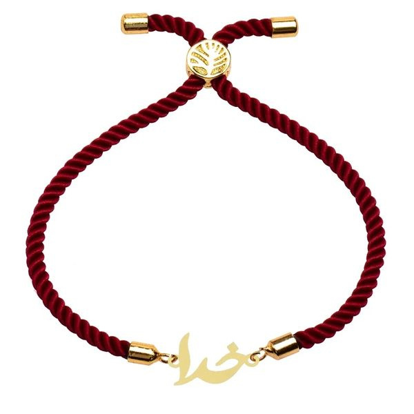 دستبند طلا 18 عیار دخترانه شمیم گلد گالری مدل خدا