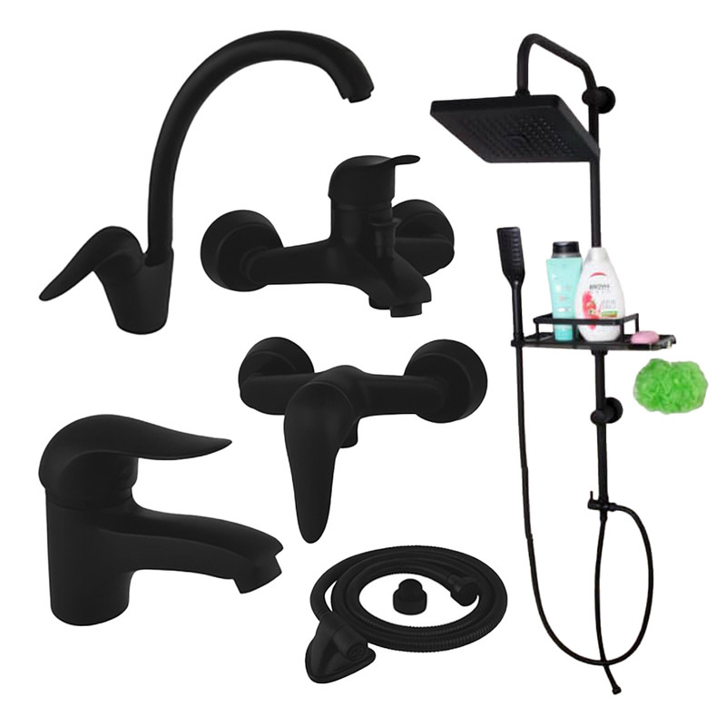 ست شیرآلات توفیق مدل اوج سبددار مجموعه 6 عددی