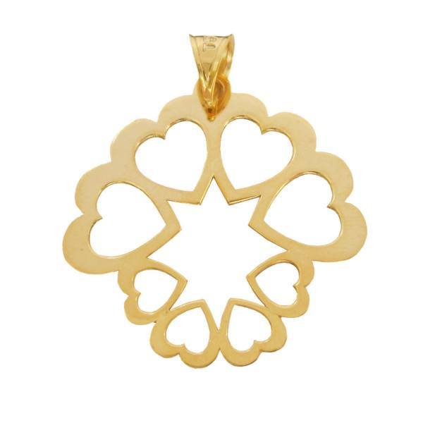 آویز گردنبند طلا 18 عیار شمیم گلد گالری طرح قلب کد SG206