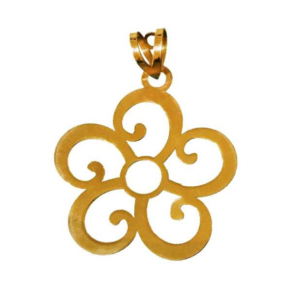 آویز گردنبند طلا 18 عیار شمیم گلد گالری طرح گل آویز گردنبند طلا 18 عیار شمیم گلد گالری طرح گل