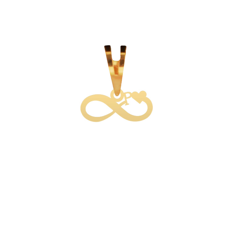 پلاک گردنبند طلا 18 عیار شمیم گلد گالری مدل حرف P کد P-45