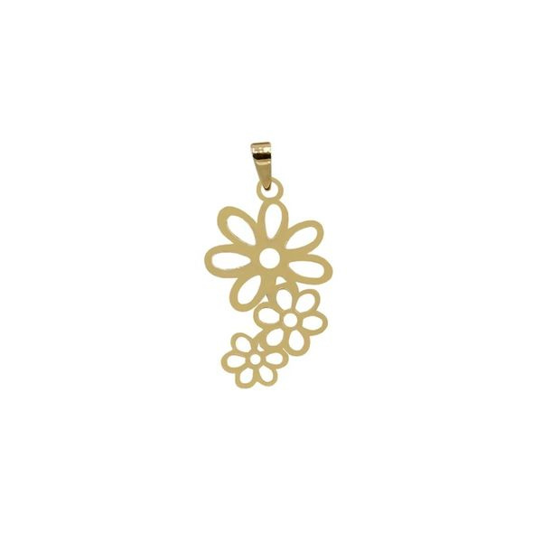 آویز گردنبند طلا 18 عیار شمیم گلد گالری مدل گل 635