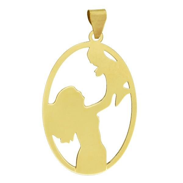 آویز گردنبند طلا 18 عیار شمیم گلد گالری طرح مادر و کودک کد UN062