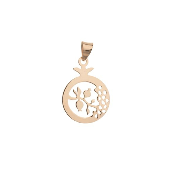 آویز گردنبند طلا 18 عیار شمیم گلد گالری مدل انار 404