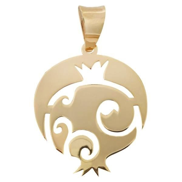 آویز گردنبند طلا 18 عیار شمیم گلد گالری طرح انار کد UN012