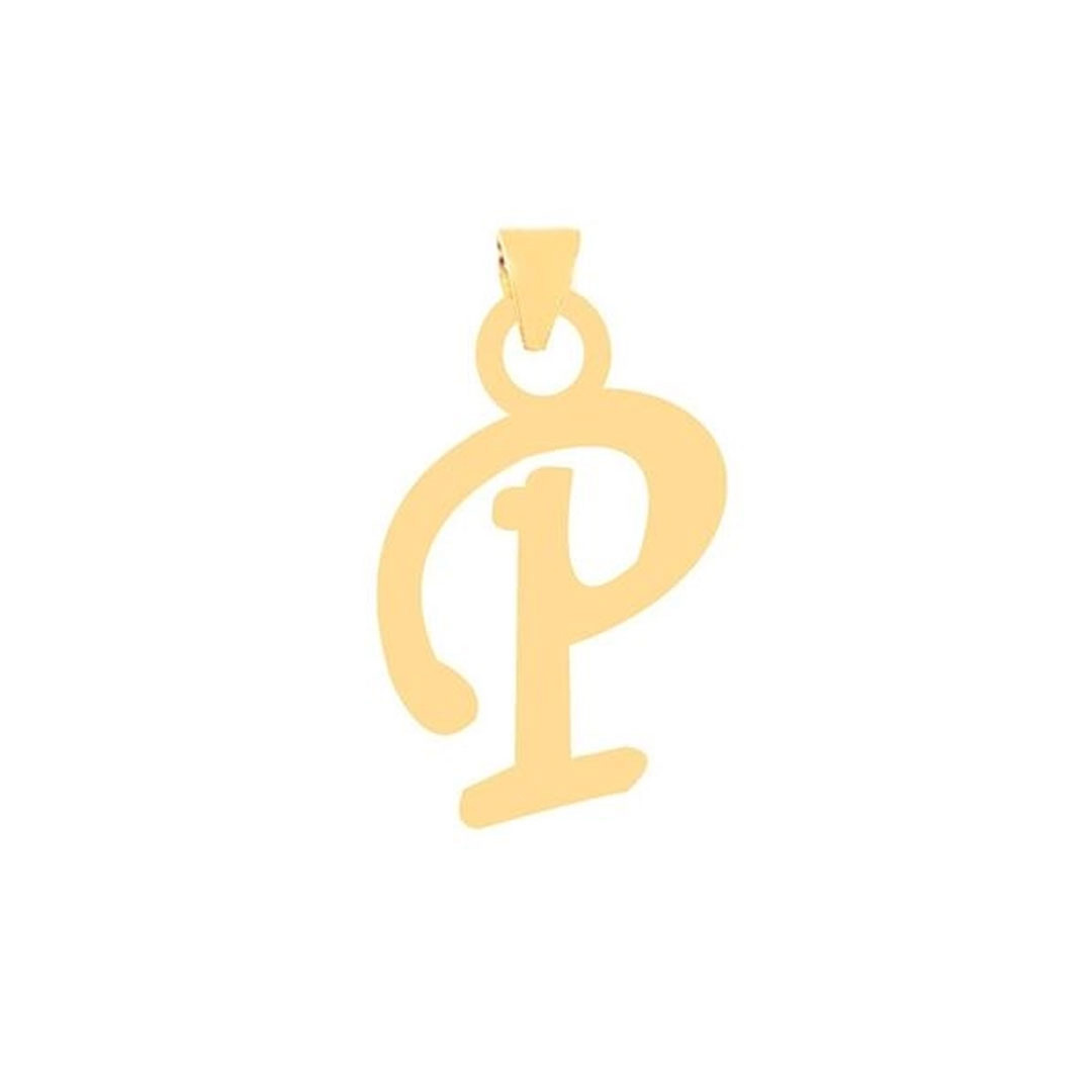 پلاک گردنبند طلا 18 عیار شمیم گلد گالری طرح P کد GH6298