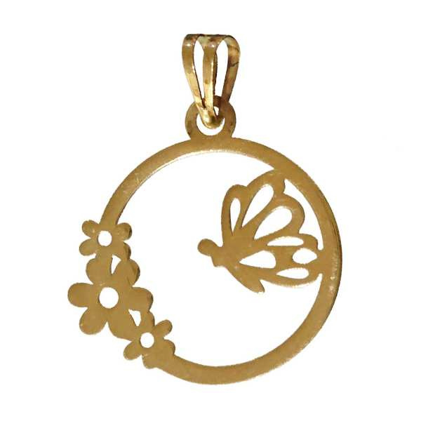 آویز گردنبند طلا 18 عیار شمیم گلد گالری طرح پروانه