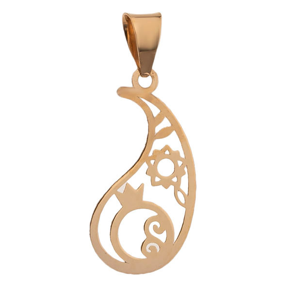 آویز گردنبند طلا 18عیار شمیم گلد گالری طرح بته جقه کد SG291