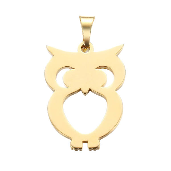 آویز گردنبند طلا 18 عیار شمیم گلد گالری طرح جغد کد 0110012