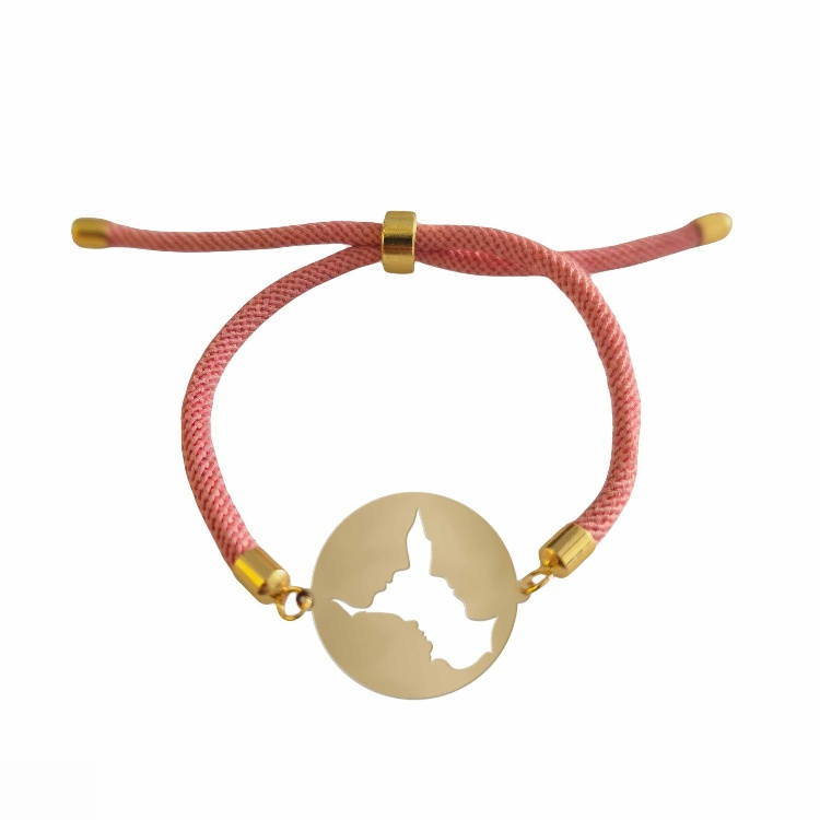 دستبند طلا 18 عیار زنانه شمیم گلد گالری طرح عشق خانواده کد D11-33