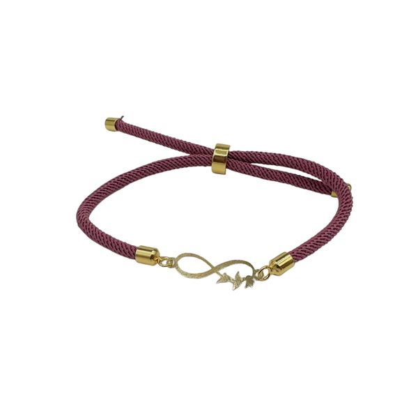 دستبند طلا 18 عیار زنانه شمیم گلد گالری مدل بی نهایت و پرنده DZ011207