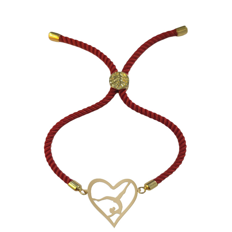 دستبند طلا 18 عیار زنانه شمیم گلد گالریمدل قلب و دختر D59-13