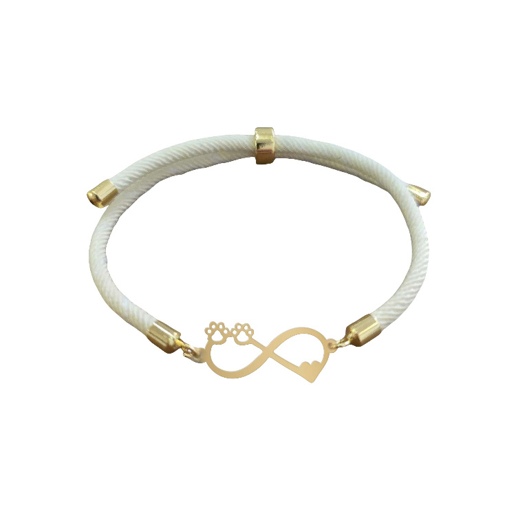 دستبند طلا 18 عیار زنانه شمیم گلد گالری طرح مینیمال بینهایت ردپا کد D58-19