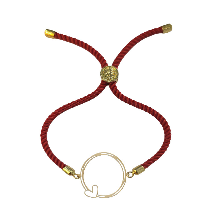 دستبند طلا 18 عیار زنانه شمیم گلد گالری مدل دایره و قلب کد D66-17