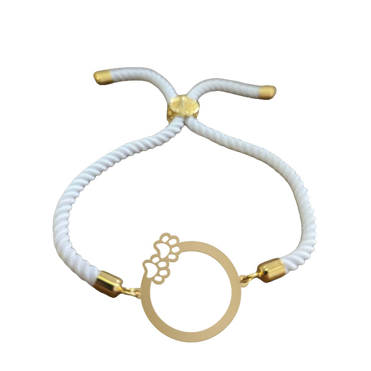 دستبند طلا 18 عیار زنانه شمیم گلد گالری طرح پنجه گربه کد H818