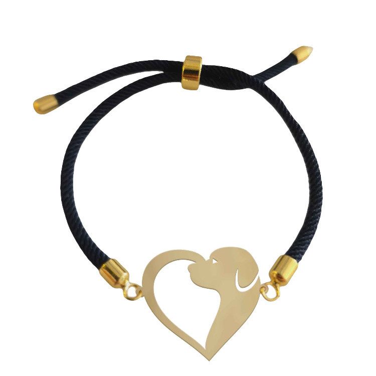 دستبند طلا 18 عیار زنانه شمیم گلد گالری کد A1 طرح سگ