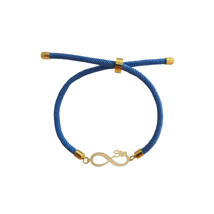 دستبند طلا 18 عیار زنانه شمیم گلد گالری طرح بینهایت و حرف S کد H33