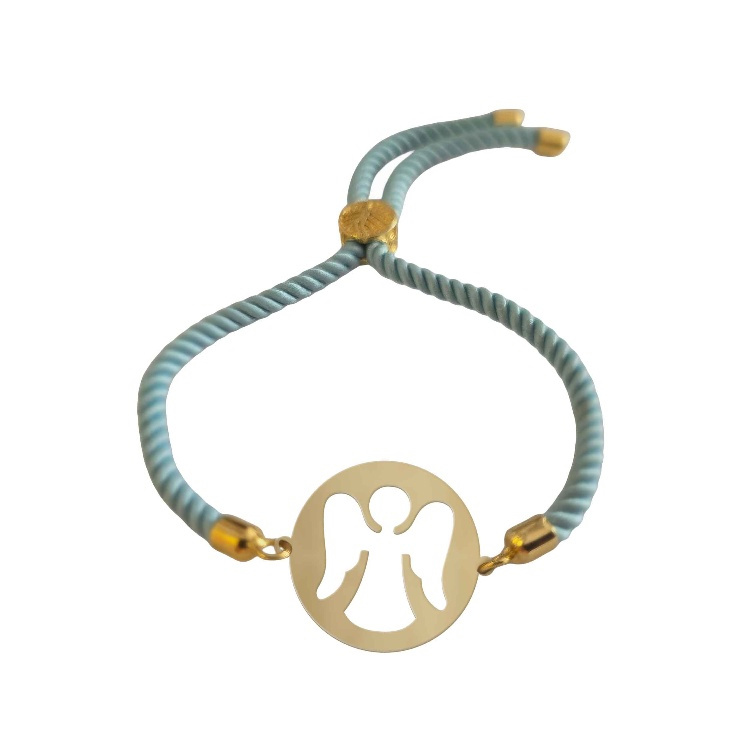 دستبند طلا 18 عیار زنانه شمیم گلد گالری مدل دایره و فرشته کد D3-23