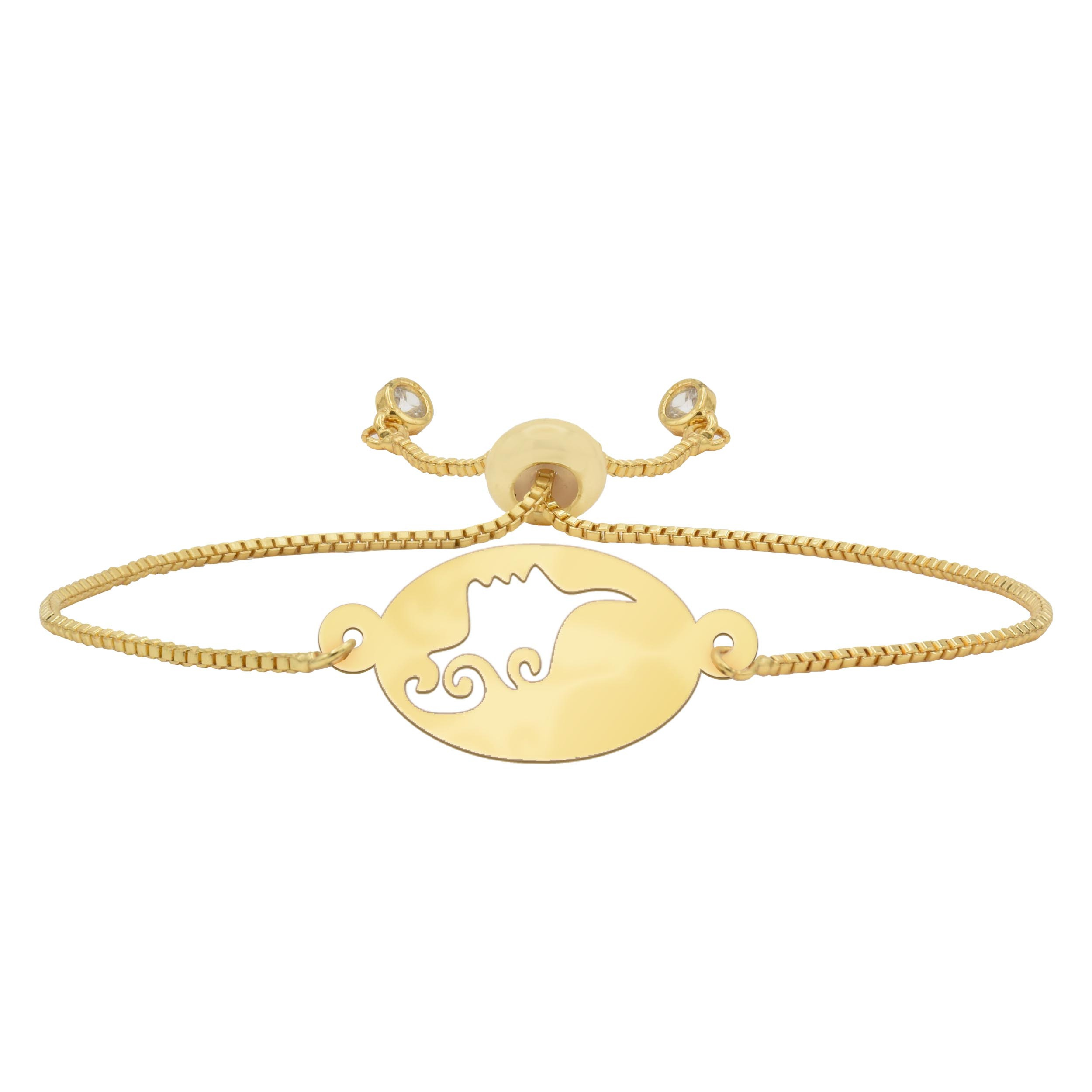 دستبند طلا 18 عیار شمیم گلد گالری طرح رخ مدل D21