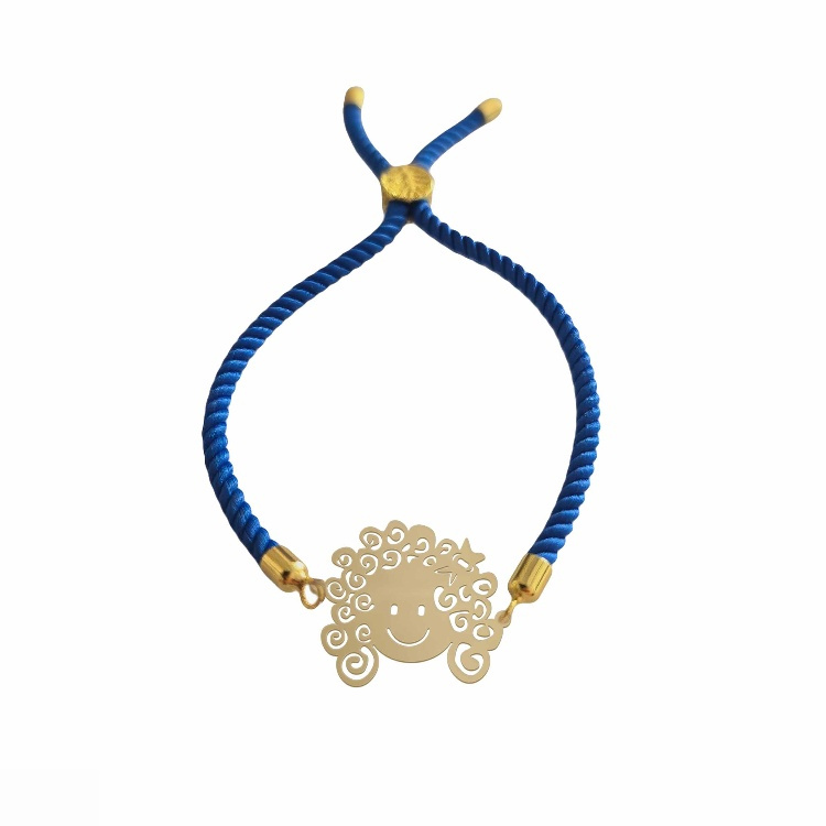 دستبند طلا 18 عیار زنانه شمیم گلد گالری مدل دختر مو فرفری کد D2-3