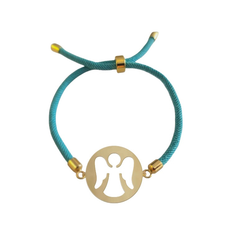 دستبند طلا 18 عیار زنانه شمیم گلد گالری مدل دایره و فرشته کد D3-24