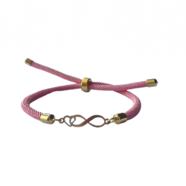 دستبند طلا 18 عیار زنانه شمیم گلد گالری کد قلب و بینهایت مینیمال S-128