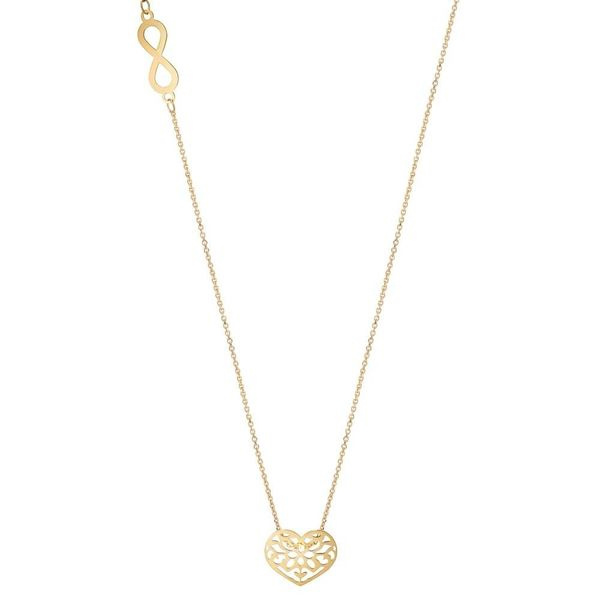 گردنبند طلا 18 عیار زنانه شمیم گلد گالری مدل قلبی