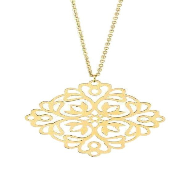 گردنبند طلا 18 عیار زنانه شمیم گلد گالری مدل اسلیمی