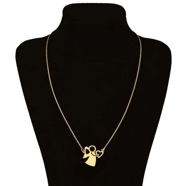 گردنبند طلا 18 عیار زنانه شمیم گلد گالری طرح فرشته کد UN0012