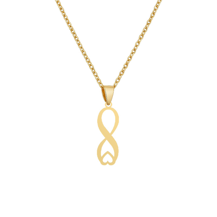 گردنبند طلا 18 زنانه شمیم گلد گالری طرح مینیمال بینهایت و قلب کد T-83