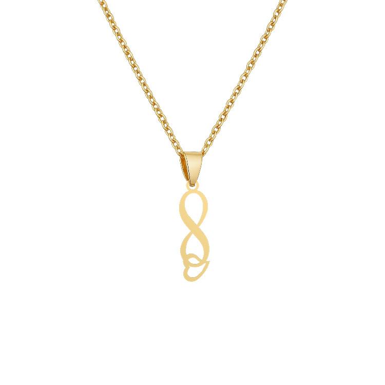 گردنبند طلا 18 زنانه شمیم گلد گالری مدل مینیمال بینهایت و قلب Z-41