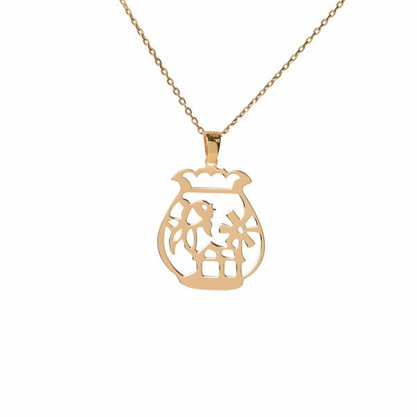 گردنبند طلا 18 عیار زنانه شمیم گلد گالری مدل تنگ ماهی